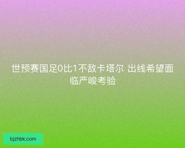 世预赛国足0比1不敌卡塔尔 出线希望面临严峻考验